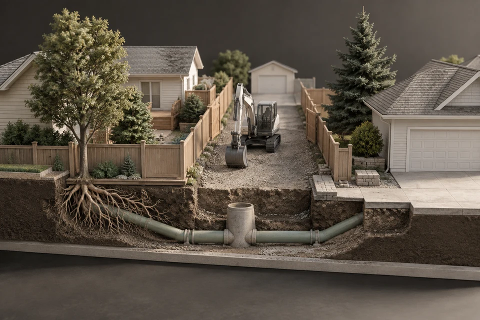 Conceptual illustration of separate lots · shared access · written agreement